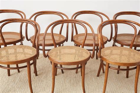 Set Of Eight Thonet Bentwood Cane Armchairs At Stdibs