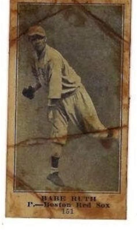 Old Aged Rookie Babe Ruth Baseball Card Signed Boston Red Sox