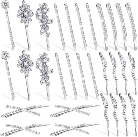 Amazon Folansy Pieces Clear Rhinestone Bobby Pin Crystal Hair