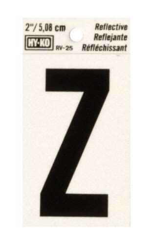 Hy Ko In Reflective Black Vinyl Self Adhesive Letter Z Pc Total