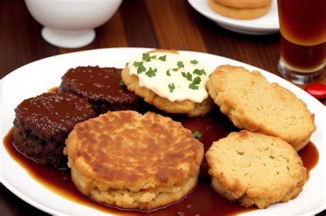 Un Plato De Comida Con Salsa Roja Y Un Plato Blanco Con Un Trozo De Pan