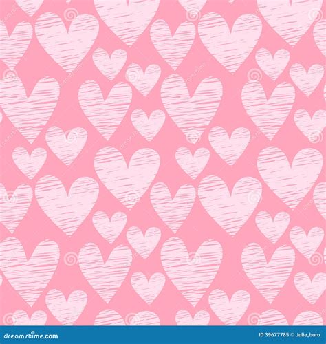 Pink Heart Seamless Pattern Stock Vector Illustration Of Caricature