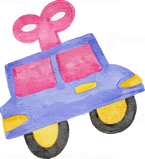 Toy Car Watercolor Clip Art 13217698 PNG