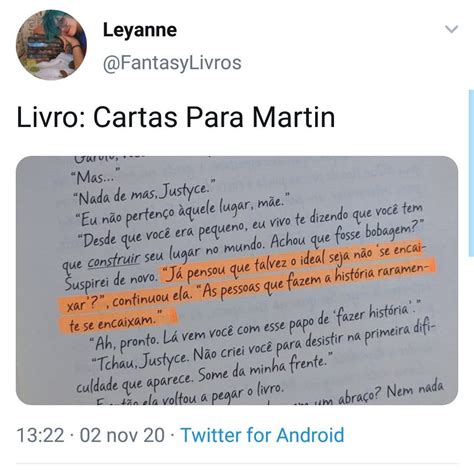 An Open Book With Writing On It And The Caption Livro Cartas Para Martin