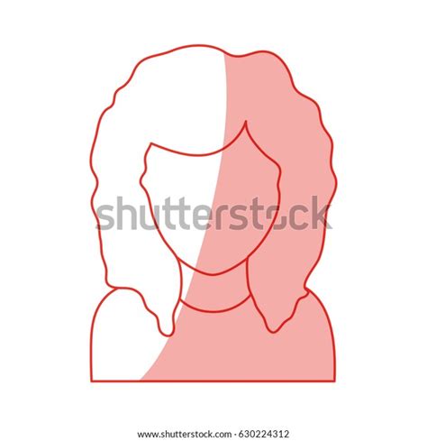 Red Silhouette Shading Faceless Half Body Stock Vector Royalty Free