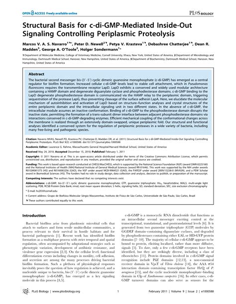 Structural Basis For C Di Gmp Mediated Inside Out Signaling Controlling