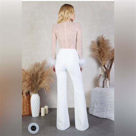 Nadine Merabi Pants Jumpsuits Nadine Merabi Amelia White Jumpsuit