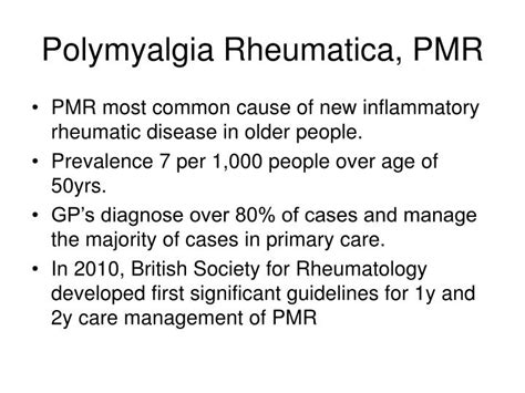 Ppt Polymyalgia Rheumatica Powerpoint Presentation Id