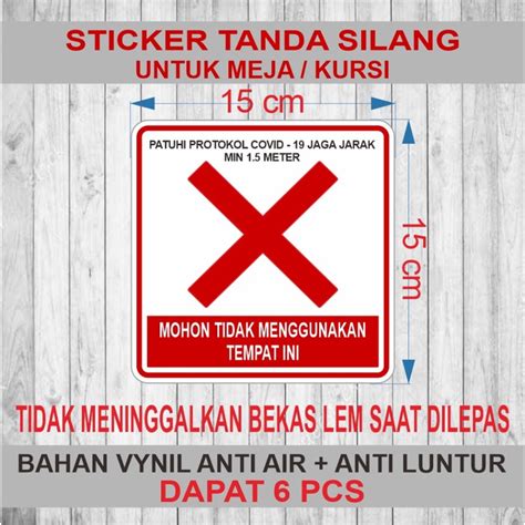 Jual Sticker Vinyl Tanda Silang Jaga Jarak Shopee Indonesia