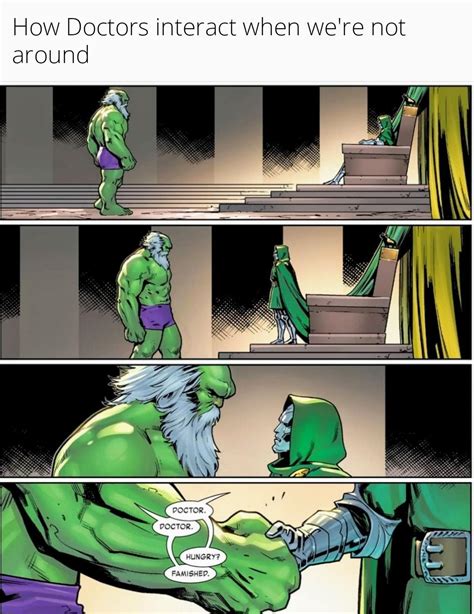 The Professionalism between Maestro Hulk and Dr Doom is uncanny : r/marvelmemes