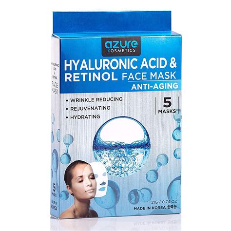 Azure Hyaluronic Acid And Retinol Anti Aging Sheet Face Mask Hydrating