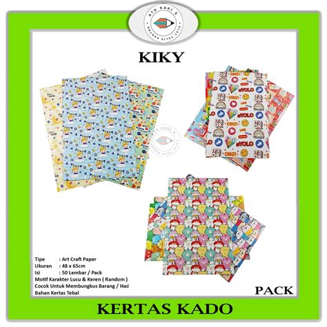 Jual Kiky Kertas Kado Motif Art Craft Paper Random Pack