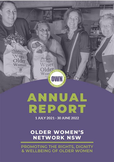 Own Nsw Annual Report 2021 2022 Older Womens Network Nsw Own Nsw