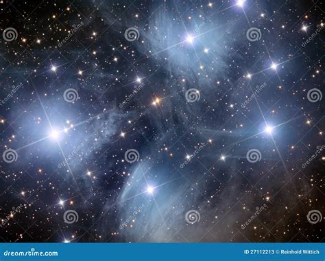 Pleiades M45 stock illustration. Illustration of messier - 27112213