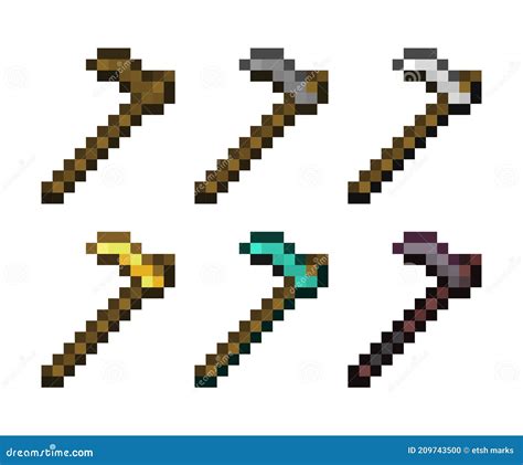 Pixel Art Of A Set Of Hoe Stock Vector Illustration Of File 209743500