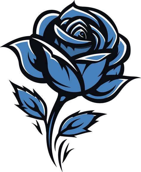 Blue Rose Illustration 49267239 Vector Art at Vecteezy