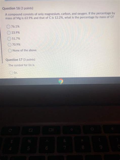 Solved Question 16 3 Points A Compound Consists Of Only