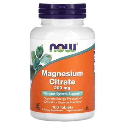 NOW Foods Magnesium Citrate 200 Mg 100 Tablets 100 Count Kroger