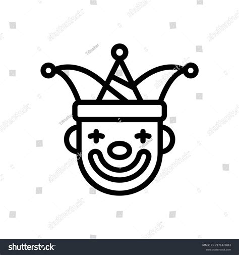 Joker Icon Line Art Style Design Stock Vector Royalty Free 2171478843