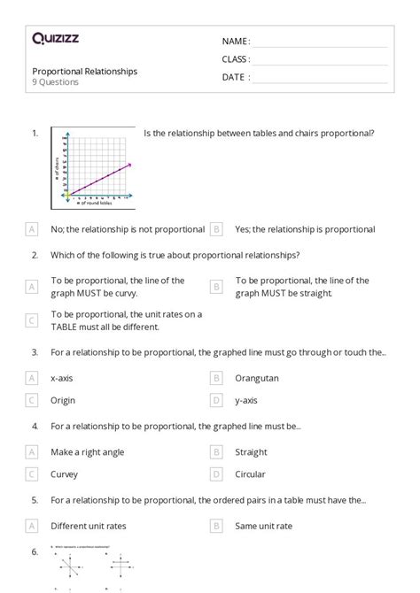 50 Proportional Relationships Worksheets For 7th Grade On Quizizz