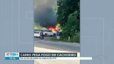 Boa Noite Espírito Santo edição regional Carro pega fogo na rodovia