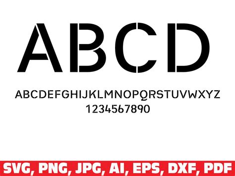 Stencil Font Svg Stencil Letters Alphabet Svg Stencil Svg - Etsy