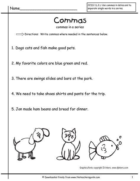 Teaching Commas In A Series