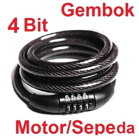 Jual Gembok Kunci Pengaman Sepeda Motor Helm Pager Kombinasi Kode Angka