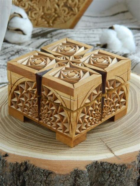 Naked Geometry Dremel Crafts Carving Handmade Wooden Boxes