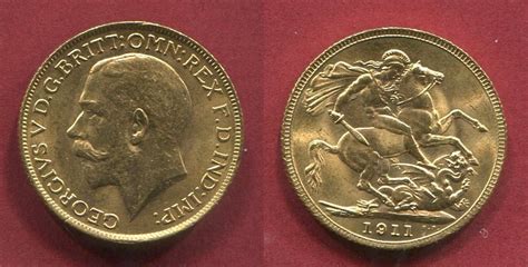 England Great Britain UK Sovereign 1 Pfund Goldmünze 1911 Georg V St