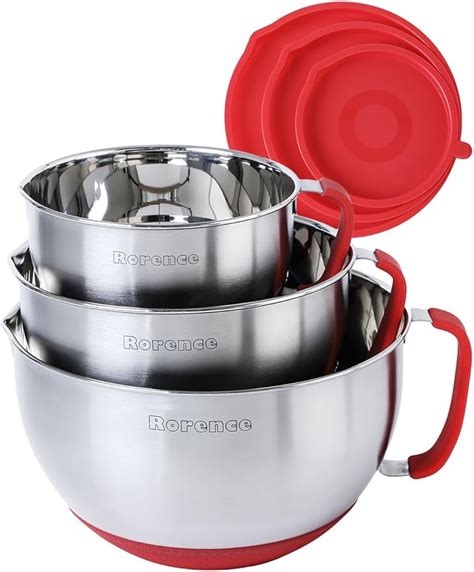 Rorence Mixing Bowls With Lids Set Stainless Steel Mixing Bowls With