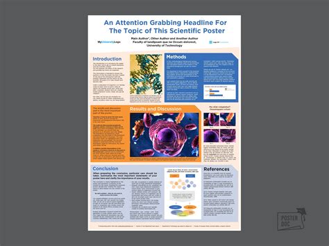 Scientific Poster Template Din A0 Orangeblue Etsy