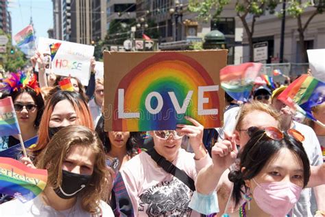 Participants At The Gay Pride Parade San Francisco Ca Editorial Stock