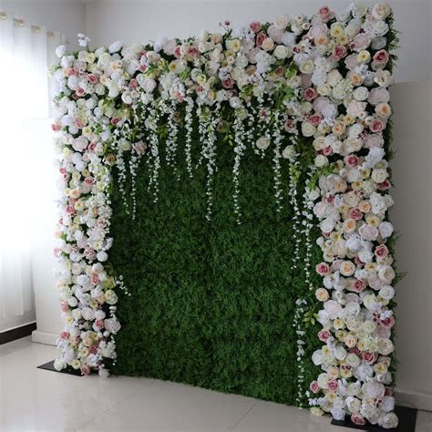 Valar Flowers Roll Up Fabric Artificial Flower Wall Wedding Backdrop