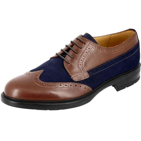 Derby homme en cuir Marron et Bleu daim 360 Belym élégant et