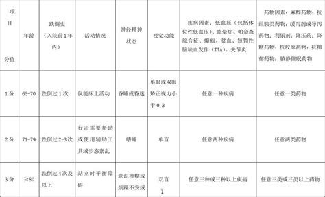 最新住院患者跌倒坠床危险因素评估量表word文档在线阅读与下载无忧文档