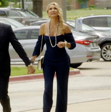 Kary Brittinghams Navy Off The Shoulder Jumpsuit Big Blonde Hair