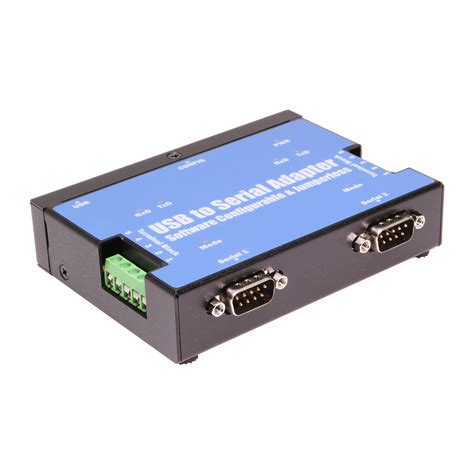 2 Port Usb To Serial Adapter Rs 232422485 Din Rail Coolgear