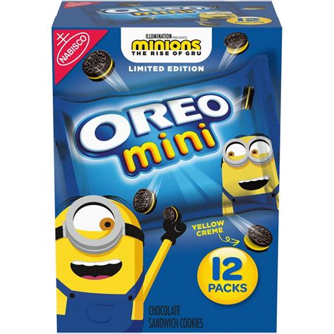 Minions Oreo Mini Chocolate Sandwich Cookies Limited Edition 12 Packs