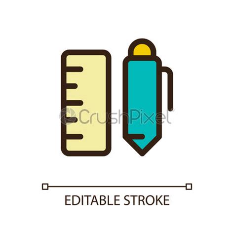 School Stationery Pixel Perfect RGB Color Ui Icon Stock Vector