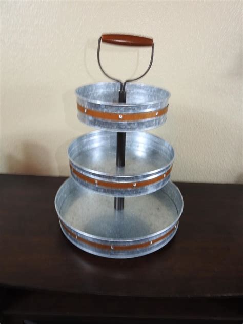 3 Tiered Galvanized Serving Stand