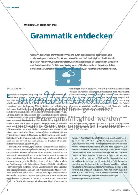 Grammatik Entdecken Meinunterricht