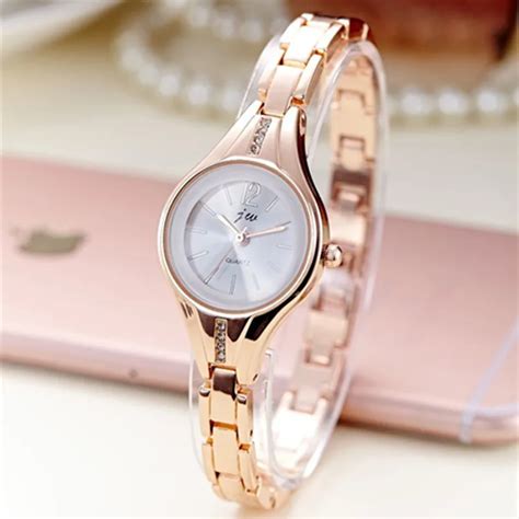 Jw Rose Gold Quartz Watch Women Clock Luxury Brand Stainless Steel