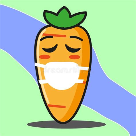 Cute Carrot Vegetables Cartoon Face Mascot Character Vector Image Design Stock Illustration