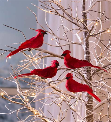 Vibrant Red Birds Bring Your Holiday Display To Life Our Clip On Cardinal Christmas Tree