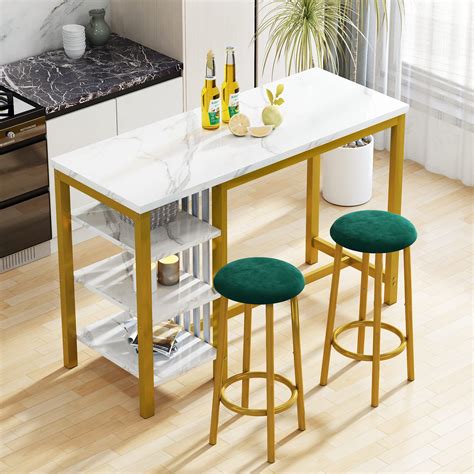 Buy Dklgg 3 Piece Bar Table Set Modern Pub Table Kitchen Table Set