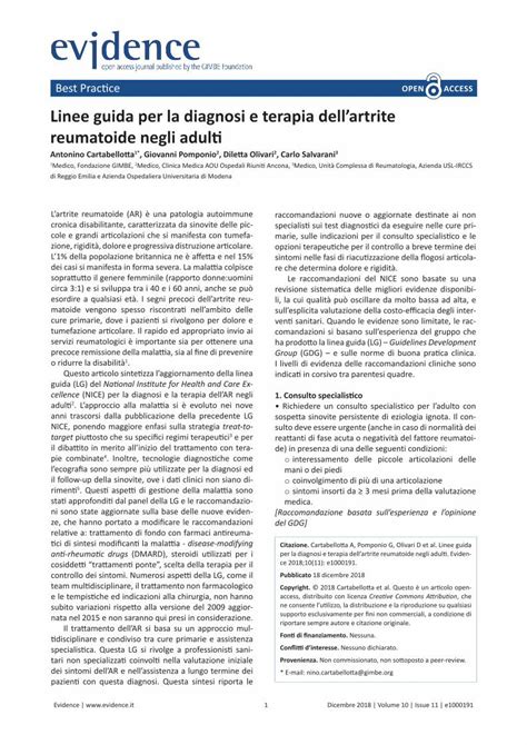 PDF Best Practice OPEN ACCESS Linee Guida Per La Diagnosi E