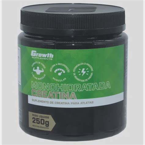 Creatina Monohidratada Growth 250g Suplemento Ganho Massa Original Com Nota Fiscal Em Promoção