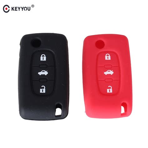 KEYYOU 3 Bottoni Silicone Auto Chiave A Distanza Della Copertura Di