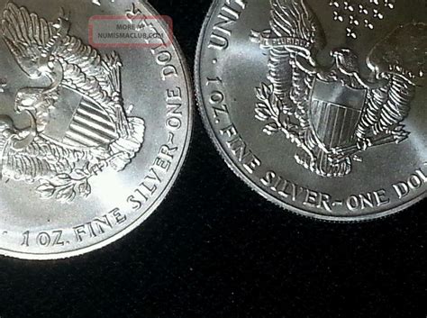 Two Of Silver American Eagle Dollars Uncirculated No Mark Liberty